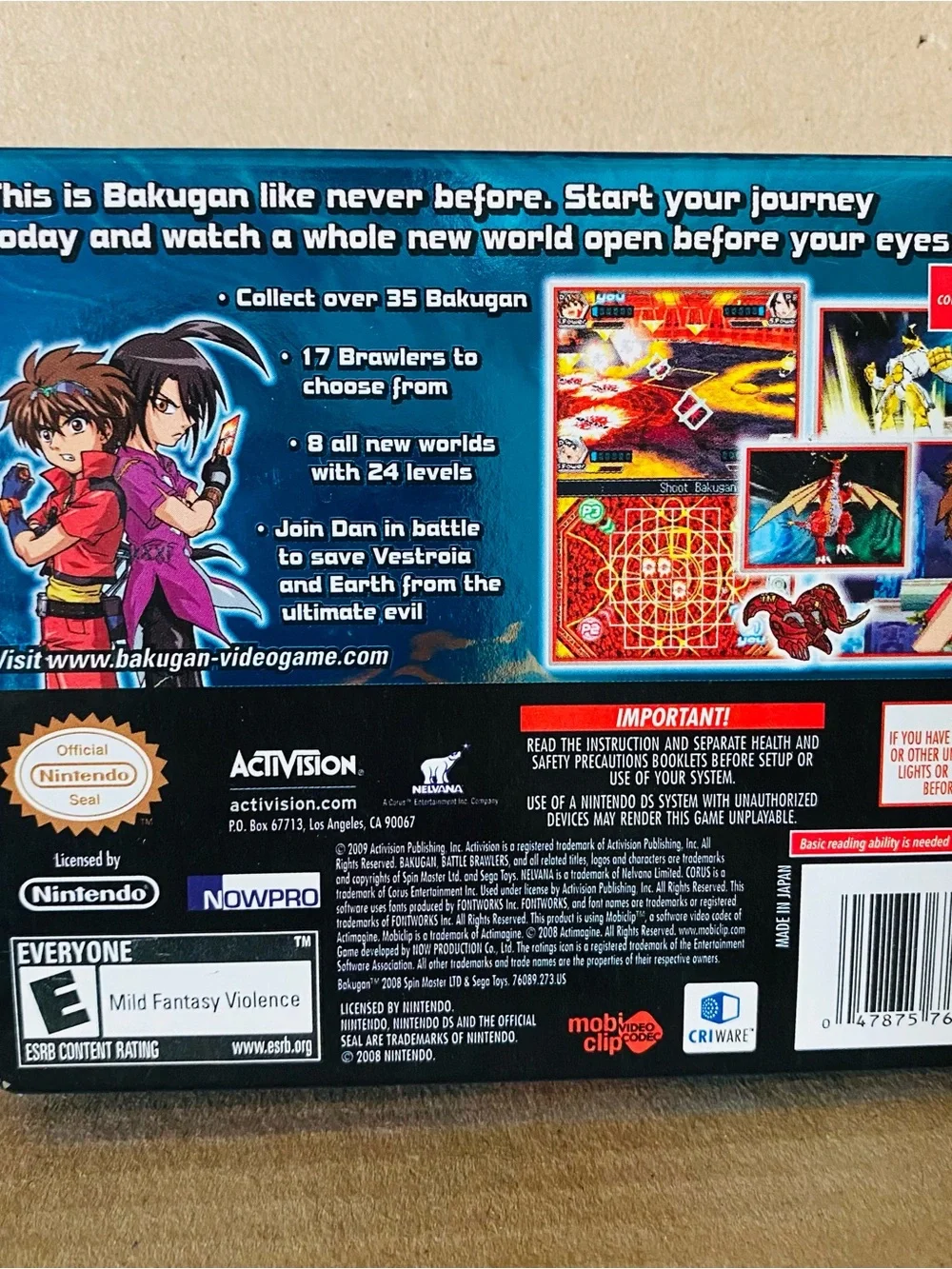 Bakugan Battle Brawlers Nintendo DS Game EUC includes box, game, pamphlet